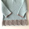 Artemis Dress Long Sleeve / 2 Color, Duck egg blue × Taupe