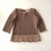 Artemis Dress Long Sleeve / 2 Color, Mink × Ecru