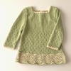 Artemis Dress Long Sleeve / 2 Color, Pistachio × Natural