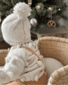 Baby Alpaca Popcorn Sweater& Beanie Set, Natural