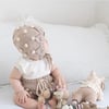 Blossom Popcorn Bonnet, Beige × natural popcorns