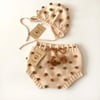 Blossom Popcorn Bonnet, Natural × biscuit popcorns
