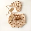 Blossom Popcorn Bonnet, Natural × biscuit popcorns