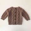 Cable Cardigan, Custom Color