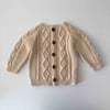 Cable Cardigan, Natural