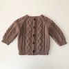 Cable Cardigan, Taupe