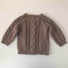 Cable Cardigan, Taupe