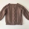 Cable Cardigan, Taupe