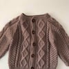 Cable Cardigan, Taupe