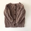 Cable Cardigan, Taupe