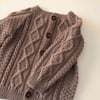 Cable Cardigan, Taupe