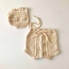 Cable Popcorn Bonnet, Natural