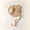 Cable Popcorn Bonnet, Natural