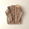 Cable Popcorn Cardigan, Beige