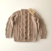 Cable Popcorn Cardigan, Beige