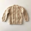 Cable Popcorn Cardigan, Natural