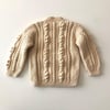 Cable Popcorn Cardigan, Natural
