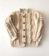 Cable Popcorn Cardigan, Natural