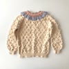 Camille Collar Cardigan, Natural×Serenity Collar