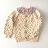 Camille Collar Cardigan, Natural×Serenity Collar