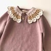 Camille Collar Sweater, Dustyrose × Latte Collar