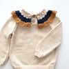 Camille Collar Sweater, Natural×Golden brown Collar