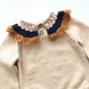 Camille Collar Sweater, Natural×Golden brown Collar