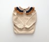 Camille Collar Sweater, Natural×Golden brown Collar