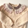 Camille Collar Sweater, Natural × Powderpink Collar