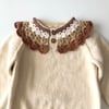Camille Collar Sweater, Natural×Terracotta Collar