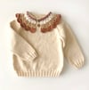 Camille Collar Sweater, Natural×Terracotta Collar