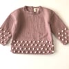 Comfy Popcorn Sweater, Dusty rose