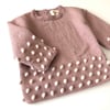 Comfy Popcorn Sweater, Dusty rose