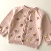 Floral Cardigan, Powder Pink Base