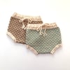 Folk Bloomer, Natural(waist) × Mint(patterns)