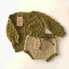 Folk Bloomer, Natural(waist) × Olive(patterns)