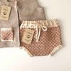 Folk Bloomer, Natural(waist) × Terracotta(patterns)