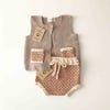 Folk Bloomer, Natural(waist) × Terracotta(patterns)