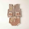 Folk Bloomer, Natural(waist) × Terracotta(patterns)