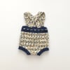 Macaron  Romper, Exclusive Confetti - Dandelion × Navy