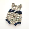 Macaron  Romper, Exclusive Confetti - Dandelion × Navy