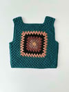 Malinda Crochet Top, Evergreen Base