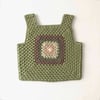 Malinda Crochet Top, Matcha Base