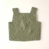 Malinda Crochet Top, Matcha Base