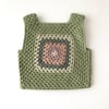 Malinda Crochet Top, Matcha Base