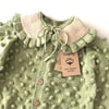 Popcorn Cardigan × Collar Set, Pistachio
