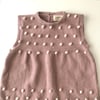 Popcorn Dress, Dusty rose × Powder pink popcorns