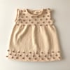 Popcorn Dress, Natural × Dusty rose popcorns