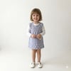 Popcorn Dress, Periwinkle × Snow popcorns