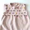 Popcorn Dress, Powder pink × Rainbow popcorns